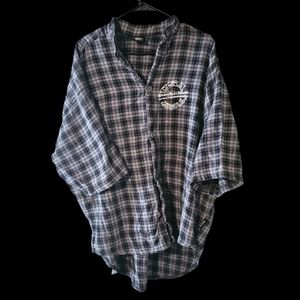 NPC Activewear USA Muscle Bodybuilding plaid flannel shirt XL